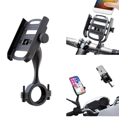 Support Téléphone Moto Universel 360° – Fixation Guidon Anti-Vibration – Prix Maroc Pas Cher